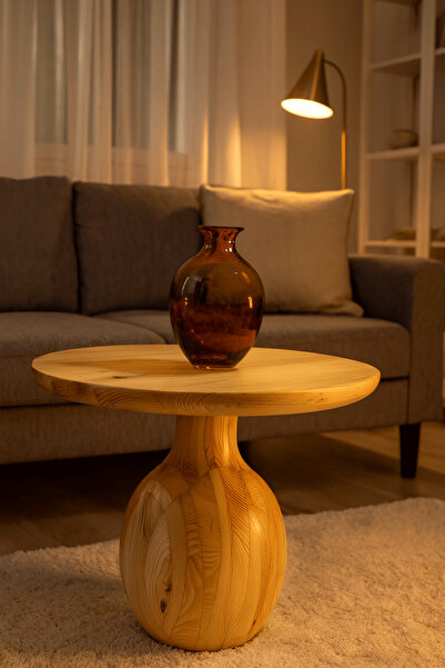 Simillo Home&Living Larin Ahşap Orta Sehpa Naturel Renk Mantar Sehpa