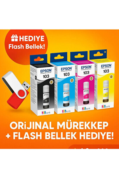 EPSON 103 L3251Uyumlu 4 Renk Mürekkep Kartuş Takımı 65Ml *4