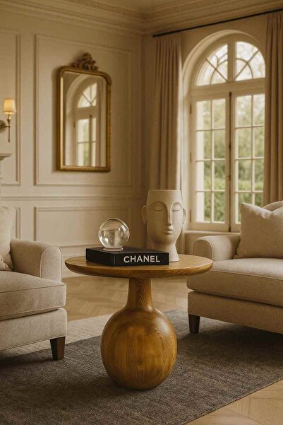 Simillo Home&Living Masif Ahşap Orta Sehpa – Tütün Renk Şık Mantar Model