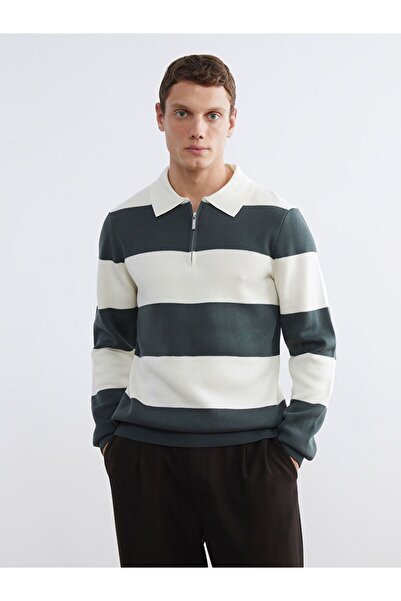 LC Waikiki Lcw Vision Polo Neck Striped Men's Knitwear Sweater