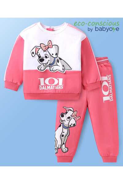 Babyoye Disney Terry T-Shirt and Lounge Pant Set with 101 Dalmatians Graphics...