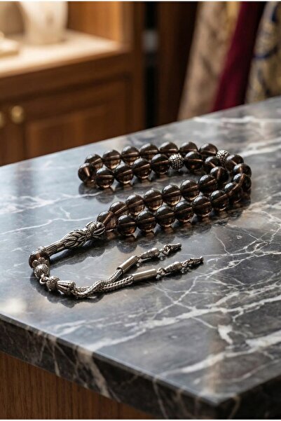 MuhammedMasumCo Dumanlı Kuvars Doğal Taş Tesbih – 8 mm |