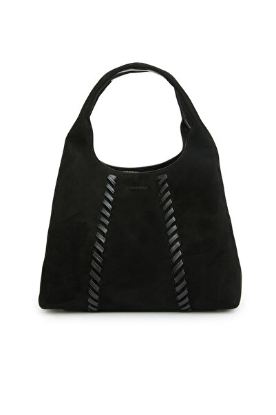 George Hogg Siyah Kadın Büyük Süet Çanta