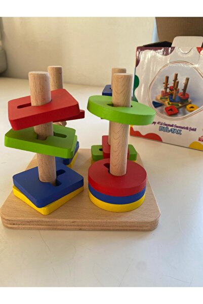 ÇağlaDesign Ahşap Geometrik 4'lü geçmeli bul - tak