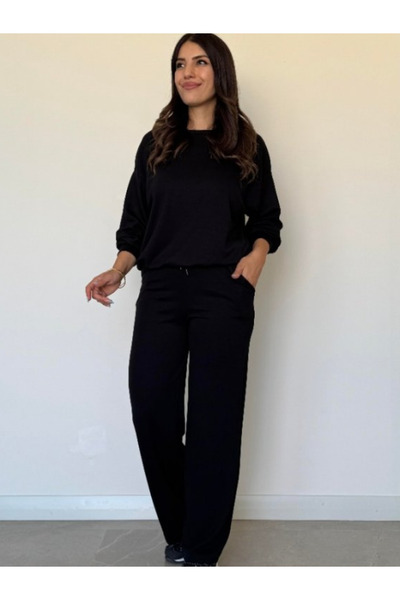 Viyamo Rahat Kesim Kadın Bluz Pantolon Viskon Takım İki İplik Yeni Sezon