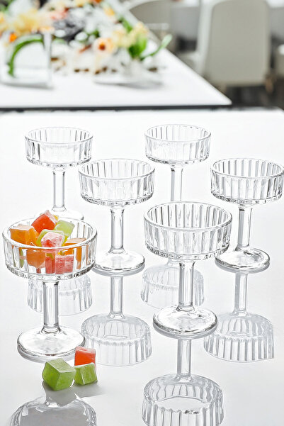Porselen Diyarı Pera 6 Pieces Crystal Coffee Side Cups with Stand and Present...