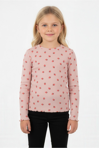 Kyron Bluză pentru fetiță cu imprimeu cu mâneci lungi material reiat / Design confortabil și elegant / Cu diferite opțiuni de culoare