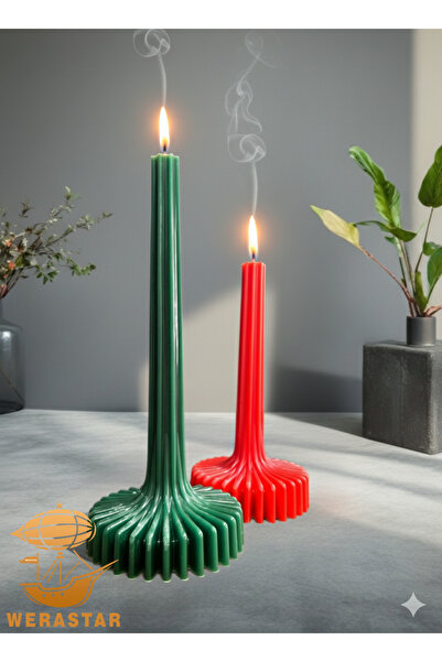 CHRİSTMAS TOWER CANDLE HANDMADE 25X10X10 21X10X10 2 ADET ELYAPIMI ÖZEL KALIP MUM