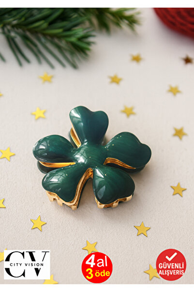 cityvision مشبك معدني على شكل زهرة اللوتس الخضراء 6 سم