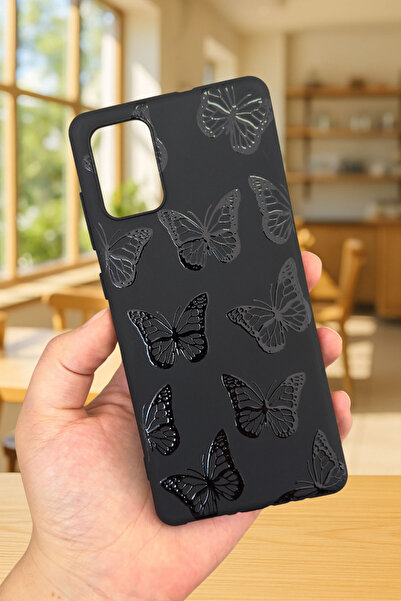 Vip Case حافظة مطاطية كلاسيكية متوافقة مع هاتف سامسونج جالاكسي A31، مصنوعة من السيليكون بنمط الفراشة السوداء، ممتصة للصدمات، حماية كلاسيكية 277