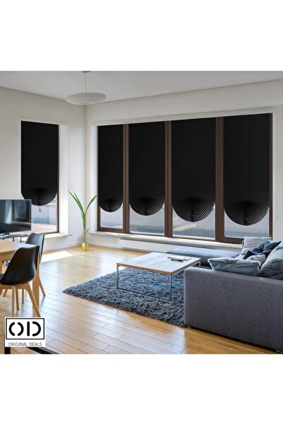 ORIGINAL DEALS Jaluzea plisată cu sistem de montare autoadeziv, PVC, 150 x 60 cm, Negru -
