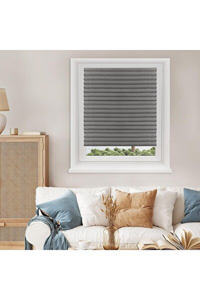 ORIGINAL DEALS Jaluzea plisată cu montare autoadezivă, PVC premium, 150x60 cm, gri