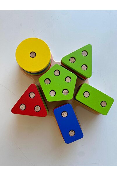 ÇağlaDesign ابحث عن 6 قطع خشبية بأشكال هندسية - تاك