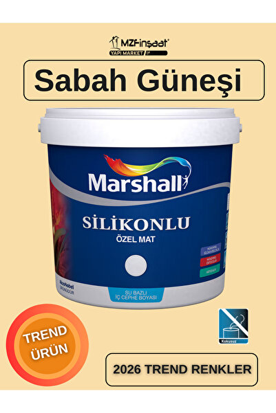 Marshall Silikonlu Özel Mat Silinebilir Kokusuz İç Cephe Boyası Sabah Güneşi