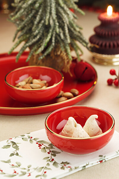 Kütahya Porselen Holyday 2 Piece 10 cm Bowl Red