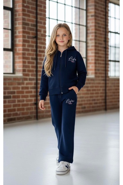 ADA YILDIZ KİDS Set pentru fete, culoare bleumarin, partea inferioară și supe...