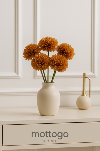 Mottogo Dekoratif Yapay Kasımpatı 5 Çiçekli Buket