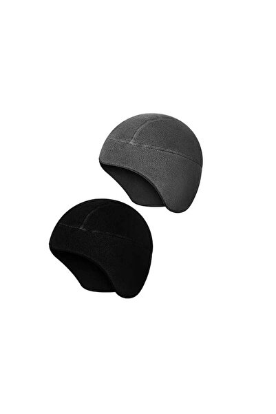 OEM Unisex winter cycling hat set - black and dark grey, windproof
