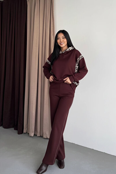 cemo Leopar Detaylı Rahat Takım