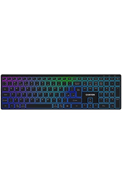 CANYON Bezdrôtová klávesnica CNS-HBTK11B, rozloženie UK/US, RGB, duálny režim...