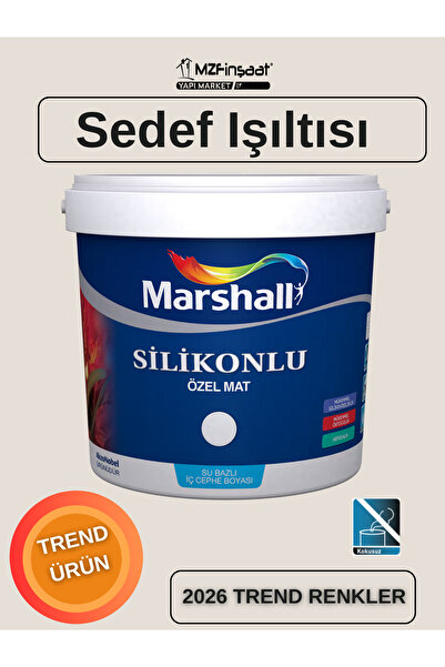 Marshall Silikonlu Özel Mat Silinebilir Kokusuz İç Cephe Boyası Işıltısı