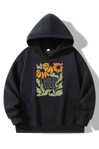 Agolady Hanorac cu glugă pentru femei, cu imprimeu Wild Soul - Hanorac suprad...