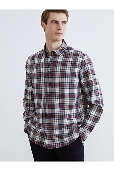 LC Waikiki Cămașă de lemn pentru bărbați în carouri cu mânecă lungă, cu croia...