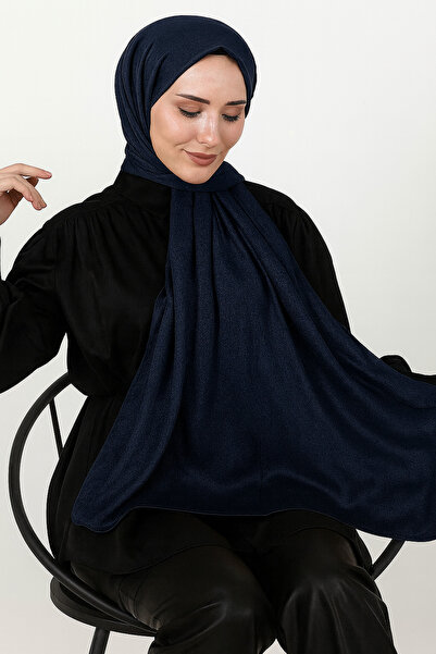 moda nokta Combed Cotton Shawl Navy Blue