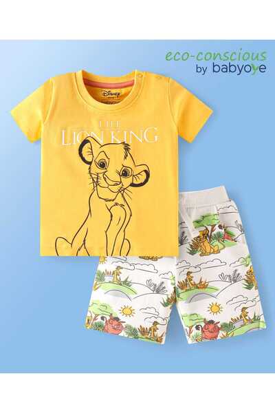 Babyoye Disney طقم تي شيرت وشورت برسومات الأسد الملك - متعدد الألوان