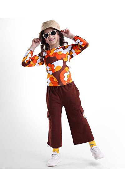 Ollington St. Cotton Knit Full Sleeves Floral Printed Top & Track Pants - Mul...