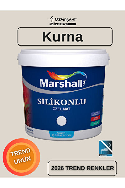 Marshall Silikonlu Özel Mat Silinebilir Kokusuz İç Cephe Boyası Kurna