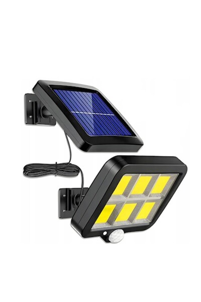 HOZRO Lampă solară de exterior cu 120 LED-uri, senzor de mișcare și lumină, p...