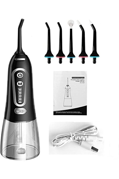 Arabest Water Flosser Cordless Oral Irrigator Portable Rechargeable Dental Teeth Cleaner (Black)