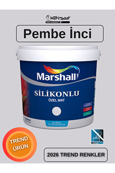 Marshall Silikonlu Özel Mat Silinebilir Kokusuz İç Cephe Boyası Pembe İnci