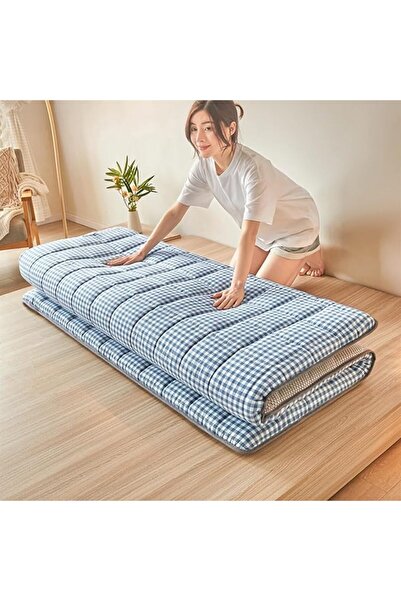 Arabest Japanese Floor Mattress, Futon Mattress Japanese, Folding Non-Slip (150x190cm) (blue)