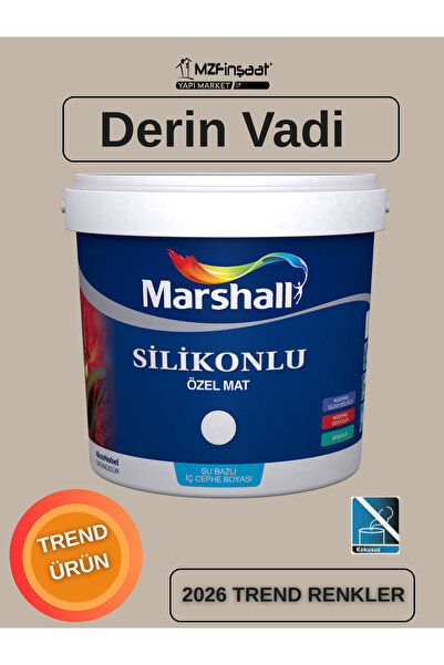 Marshall Silikonlu Özel Mat Silinebilir Kokusuz İç Cephe Boyası Derin Vadi