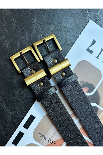 LİA KEMER 2-Piece Knot Classic Square Patterned Women's Antique Vintage Buckle Belt Coat Belt Dress Pants Belt