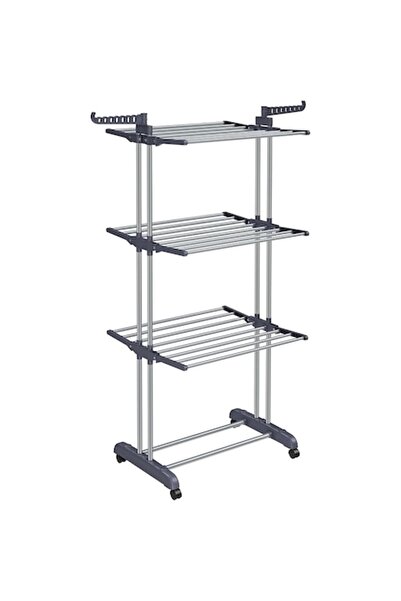 HOZRO Πτυσσόμενο κάθετο στεγνωτήριο ρούχων, 170 cm, γκρι