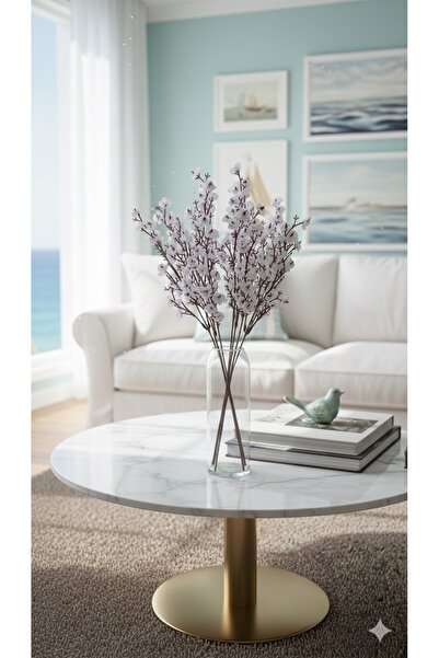 BAKBURAYA YAPAY ÇİÇEKÇİLİK 1 BUC. ORNAMENT DE VAS DE CASĂ CU FLORI DE MĂRĂ ALBĂ