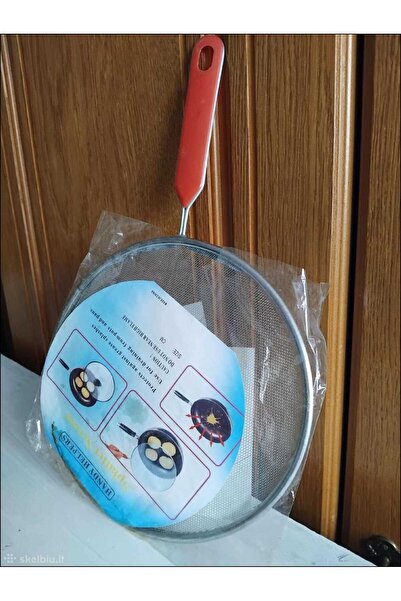 lawrenceshop 29 Cm Servis Pratik Saplı Metal Yağ Sıçratmaz Tel Kapak Kızartma Koruyucu Mutfak Filesi Sıçratmaz