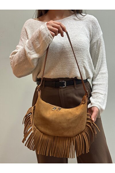 MaVaux Mave Women's 100% Genuine Nubuck Leather Shoulder Bag – Detailed Stylish Design Suede Hand and Shoulder Bag