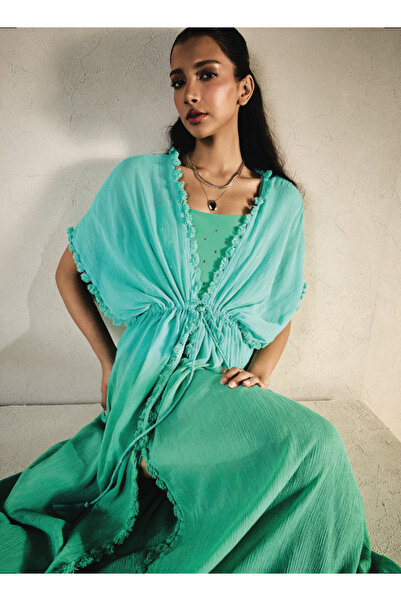 FAV Pom Pom Detail Cover-Up with Tie-Ups