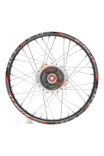 monero CG Serisi Ön Jant Komple (1.20x17) (Telli) (Kampana Fren Modeli) (Siyah Jant, Gri Göbek, Krom Tel)