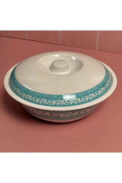 SARVAH Melamine 10 Inch Coring Ware Floral Designed Round Bowl With Lid- White