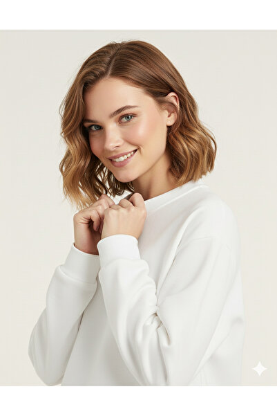 FAVORİST basic Femei drepte, neimprimate guler rotund Swea tricou