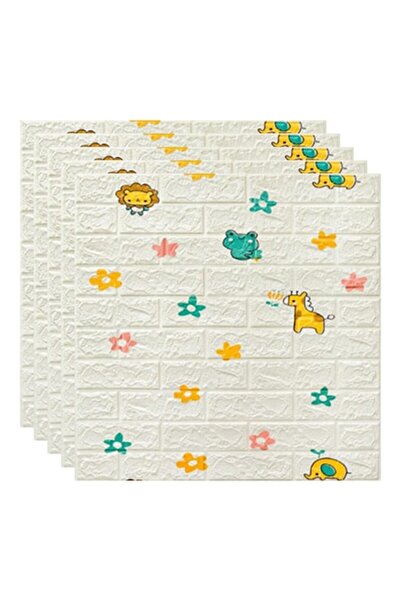 selling depot Set 5x Plăci de tapet 3D autoadezive din spumă, 70x70x0,3 cm, Animal World, Alb