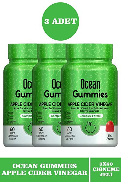 Ocean Gummies Apple Cider Vinegar 60 Çiğneme Form 3 Adet