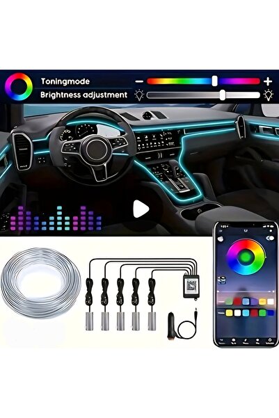 Smart Car Interior LED Light Kit with Remote, Multi-Color Ambient Lighting System, 12V Cigarette Lighter
