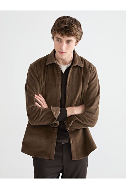 LC Waikiki SOUTHBLUE Regular Fit Kadife Erkek Gömlek