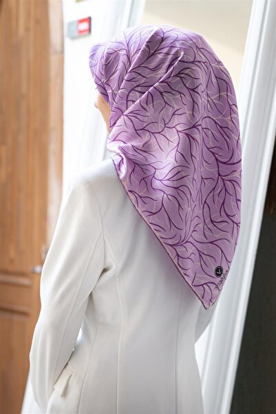Vissona Eșarfă de mătase Tivil 61012 - 7 - 0022 Model abstract violet liliac